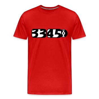 33 45 artwork de disque vinyle - T-shirt bio Premium Homme - rouge - Devant - Damien (186cm)