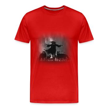 Wölfe - Männer Premium Bio T-Shirt - Rot - Vorne - Damien (186cm)