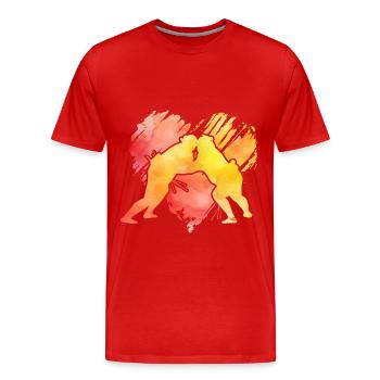 Sumo - T-shirt bio Premium Homme - rouge - Devant - Damien (186cm)