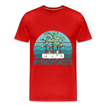 Culture hydroponique - T-shirt bio Premium Homme - rouge - Devant - Damien (186cm)