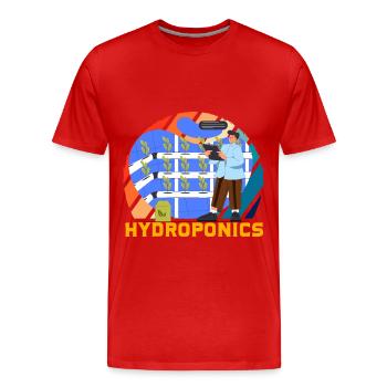 Culture hydroponique - T-shirt bio Premium Homme - rouge - Devant - Damien (186cm)