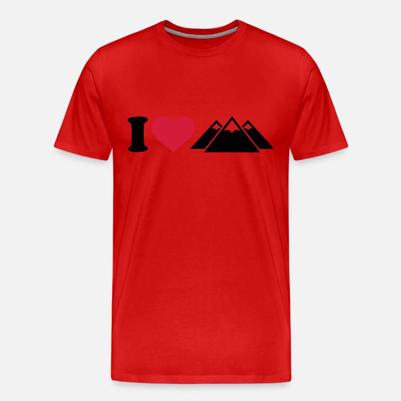 Berge - Männer Premium Bio T-Shirt - Rot