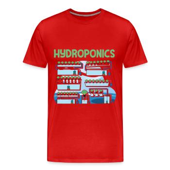 Culture hydroponique - T-shirt bio Premium Homme - rouge - Devant - Damien (186cm)