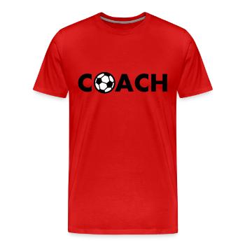 coach fußball - Men's Premium Organic T-Shirt - red - Front - Damien (186cm)