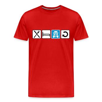 logo eat sleep drive repeat truck truck lorry fe - Men's Premium Organic T-Shirt - red - Front - Damien (186cm)