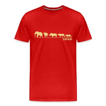 The big five - Männer Premium Bio T-Shirt - Rot - Vorne - Damien (186cm)