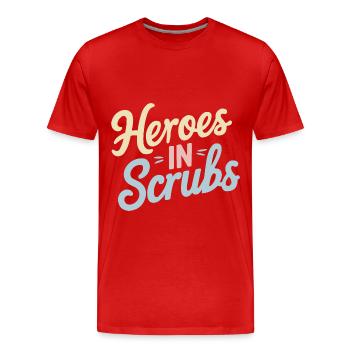 infirmière en soins intensifs, - T-shirt bio Premium Homme - rouge - Devant - Damien (186cm)