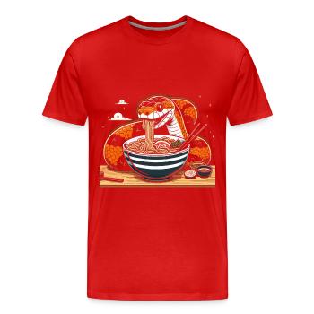 propriétaire de serpent des blés, mangeur de ramen, - T-shirt bio Premium Homme - rouge - Devant - Damien (186cm)