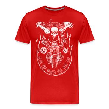 chopper man fond trans - T-shirt bio Premium Homme - rouge - Devant - Damien (186cm)