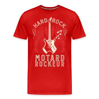 Hard Rock Metal Motard Rockeur - T-shirt bio Premium Homme - rouge - Devant - Damien (186cm)