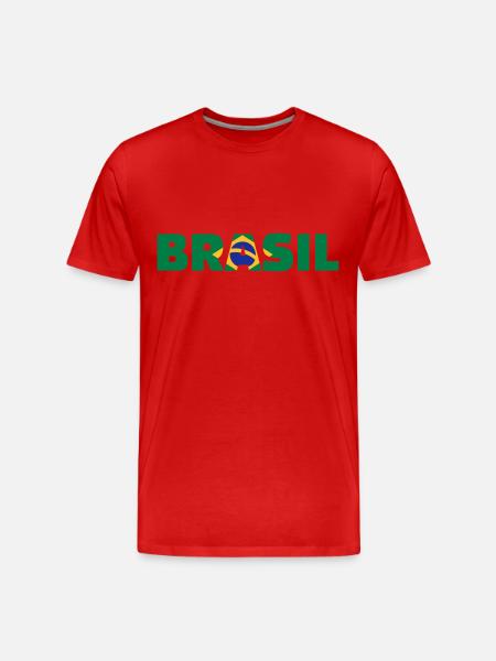 Brasil - Men's Premium Organic T-Shirt - red