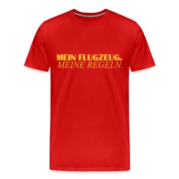 mein flugzeug - Männer Premium Bio T-Shirt - Rot - Vorne - Damien (186cm)