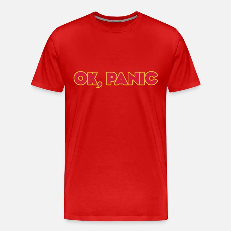 Ok, panic - Männer Premium Bio T-Shirt - Rot