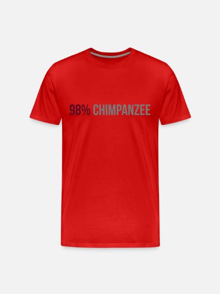 98 Percent Chimpanzee - Men's Premium Organic T-Shirt - red