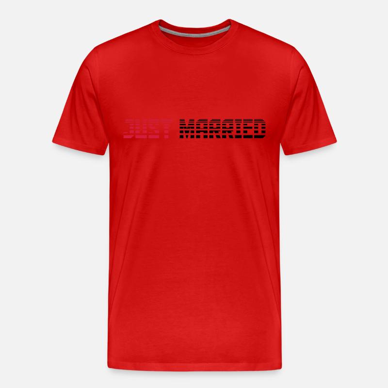 Just Married Text Logo Design - Männer Premium Bio T-Shirt - Rot