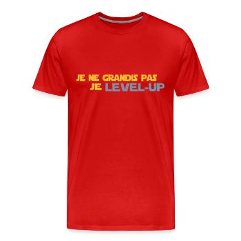 je ne grandis pas - T-shirt bio Premium Homme - rouge - Devant - Damien (186cm)
