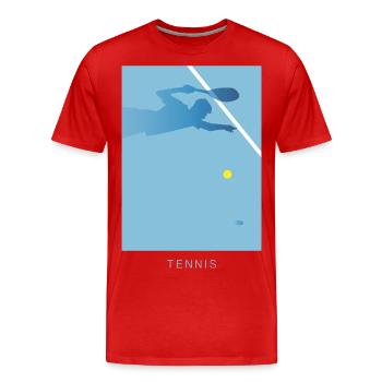 Tennis Art - T-shirt bio Premium Homme - rouge - Devant - Damien (186cm)