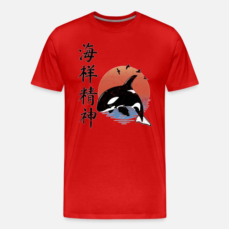 Orca - Männer Premium Bio T-Shirt - Rot
