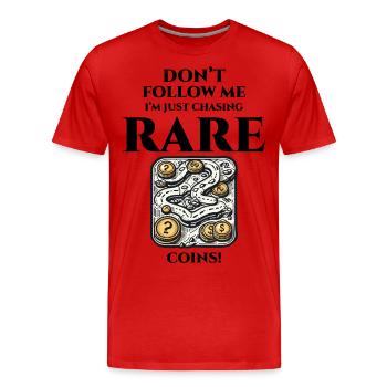 Numismatique de collection de pièces de monnaie - T-shirt bio Premium Homme - rouge - Devant - Damien (186cm)