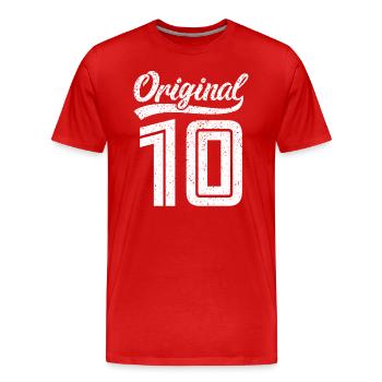 2010 Original 10 born 2010 - Men's Premium Organic T-Shirt - red - Front - Damien (186cm)