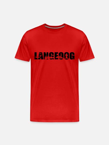 Langeoog Skyline - Männer Premium Bio T-Shirt - Rot