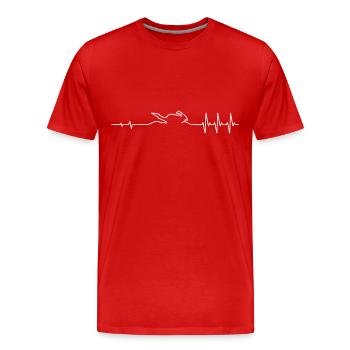 Superbike Motorrad Puls - Männer Premium Bio T-Shirt - Rot - Vorne - Damien (186cm)