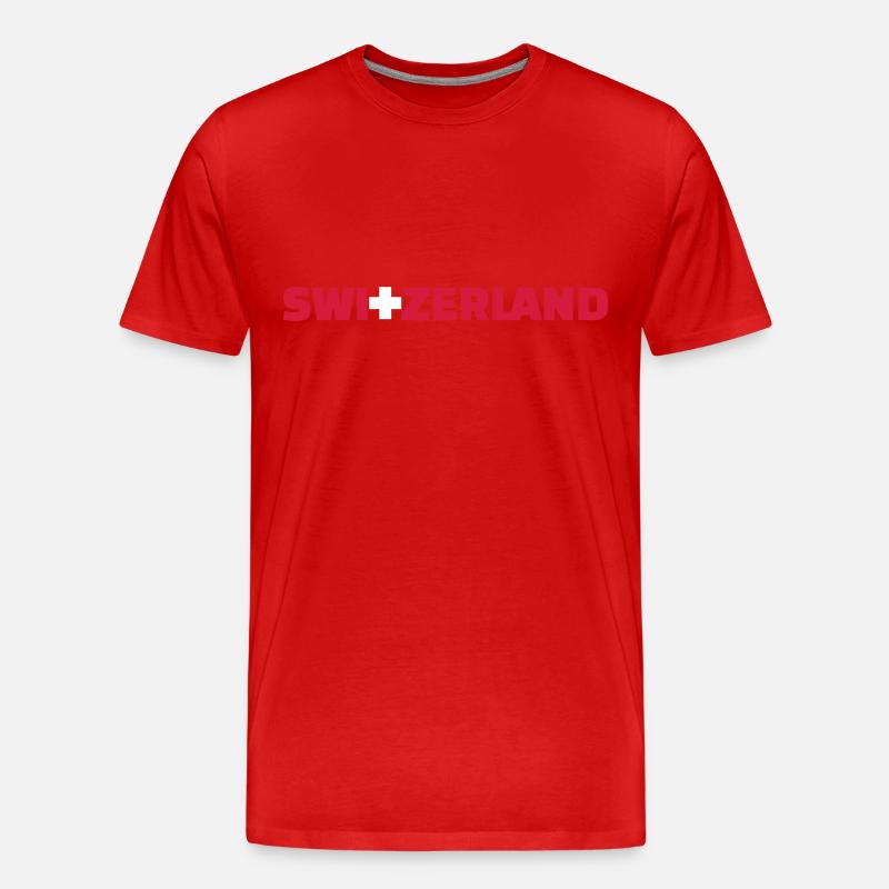 Schweiz - Männer Premium Bio T-Shirt - Rot