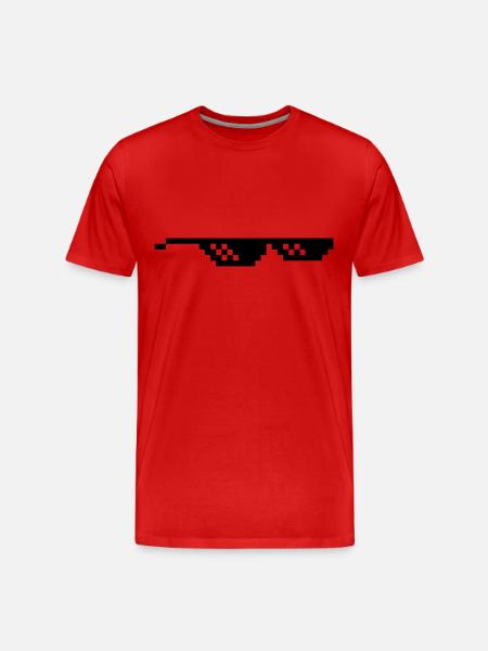 lunette pixel internet meme fun - T-shirt bio Premium Homme - rouge