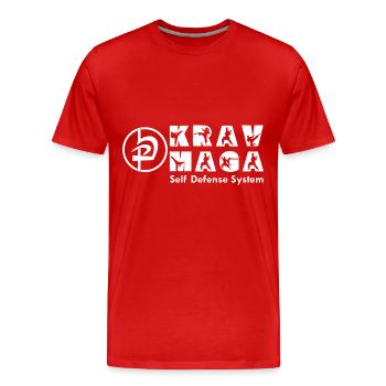 Krav Maga Autodéfense Sport de combat Arts martiaux - T-shirt bio Premium Homme - rouge - Devant - Damien (186cm)