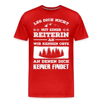 Reiterin - Männer Premium Bio T-Shirt - Rot - Vorne - Damien (186cm)