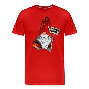 Gnome de téléphone portable - Le nain de Noël sur smartphone - T-shirt bio Premium Homme - rouge - Devant - Damien (186cm)