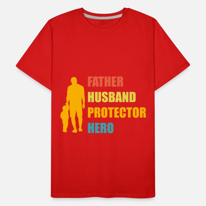 Vater, Ehemann, Beschützer, Held Männer Premium Bio T-Shirt