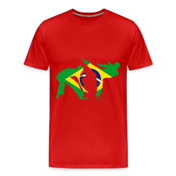 Capoeira - Männer Premium Bio T-Shirt - Rot - Vorne - Damien (186cm)