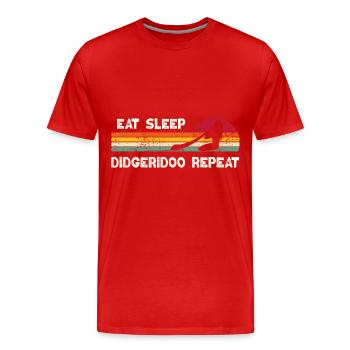 Eat Sleep Didgeridoo Repeat - Männer Premium Bio T-Shirt - Rot - Vorne - Damien (186cm)