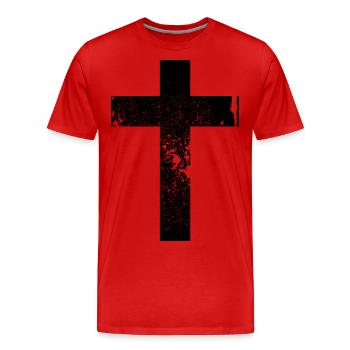 Cross / Cross - Men's Premium Organic T-Shirt - red - Front - Damien (186cm)