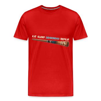Eat Sleep Didgeridoo Repeat - Männer Premium Bio T-Shirt - Rot - Vorne - Damien (186cm)