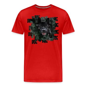 Hund - Männer Premium Bio T-Shirt - Rot - Vorne - Damien (186cm)