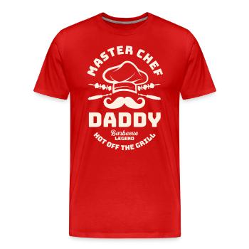 Father´s day - Dad Master Chef Daddy Barbeque Lege - Men's Premium Organic T-Shirt - red - Front - Damien (186cm)
