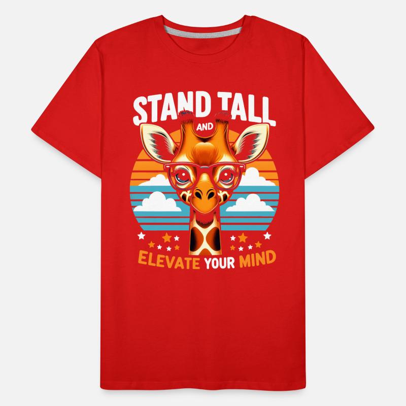 Smart Giraffe Stand tall & Elevate Your Mind Men's Premium Organic T-Shirt