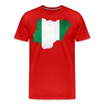 Nigeria - National border in national flag - Men's Premium Organic T-Shirt - red - Front - Damien (186cm)