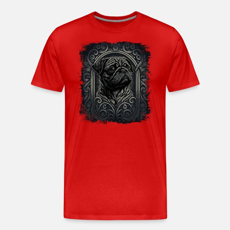 Kleiner Mops - Männer Premium Bio T-Shirt - Rot