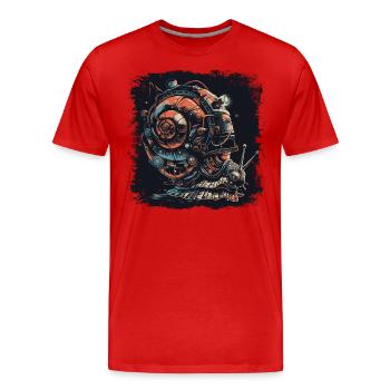 Escargot Crinchy - T-shirt bio Premium Homme - rouge - Devant - Damien (186cm)