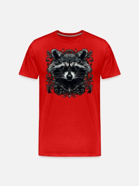 Raccoon - Men's Premium Organic T-Shirt - red