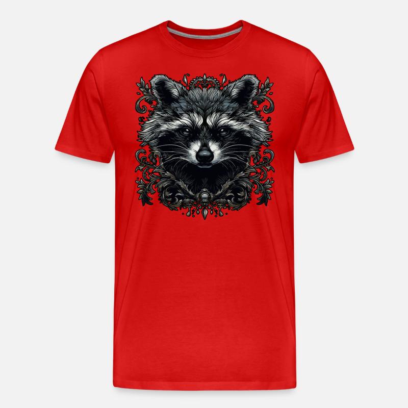 Waschbär - Männer Premium Bio T-Shirt - Rot