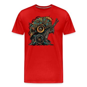 Escargot Crinchy - T-shirt bio Premium Homme - rouge - Devant - Damien (186cm)