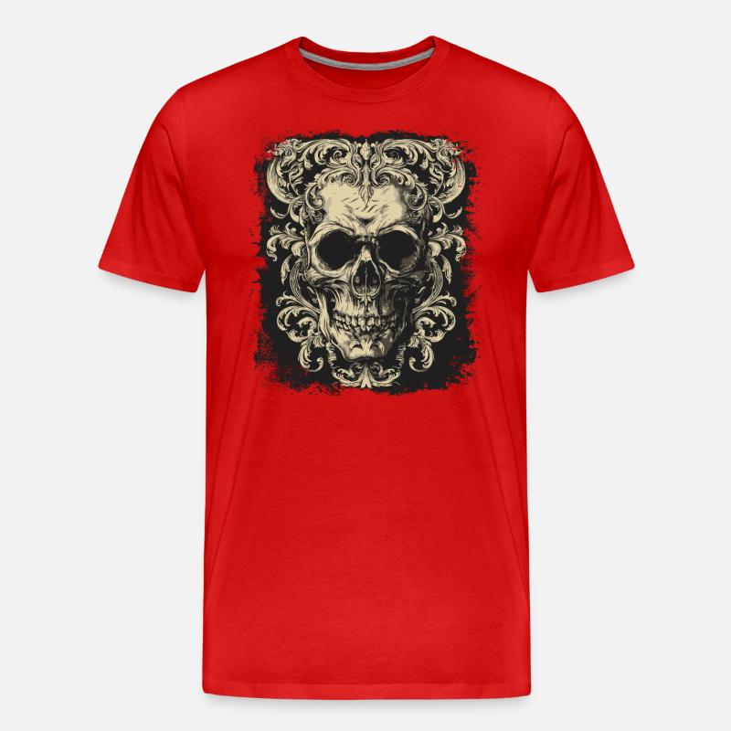 Gothic Schädel - Männer Premium Bio T-Shirt - Rot