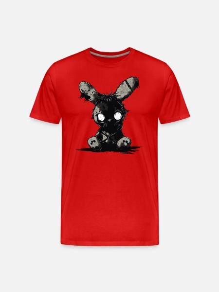 Mignon lapin effrayant - T-shirt bio Premium Homme - rouge