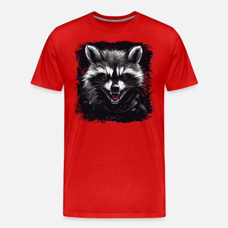 Wütender Waschbär - Männer Premium Bio T-Shirt - Rot