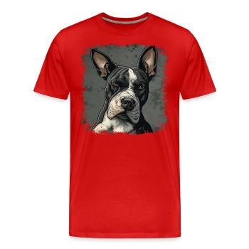 Bull terrier - T-shirt bio Premium Homme - rouge - Devant - Damien (186cm)