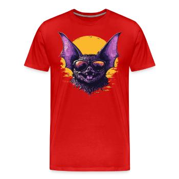 Lustige Fledermaus - Männer Premium Bio T-Shirt - Rot - Vorne - Damien (186cm)